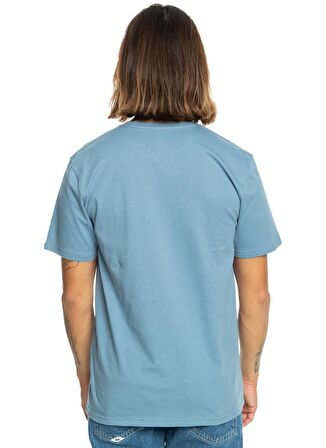 Quiksilver Mavi Erkek O Yaka  Standart Fit Baskılı T-Shirt EQYZT07658_COMP LOGO SS