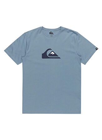 Quiksilver Mavi Erkek O Yaka  Standart Fit Baskılı T-Shirt EQYZT07658_COMP LOGO SS