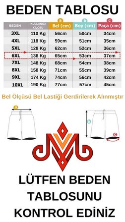 Erkek Büyük Beden 110-190 Kilo Arası İçin Uygun Micropoly Çabuk Kuruyan Kumaş Deniz Şortu