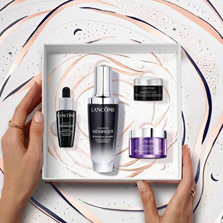 Lancome Genifique Serum 50ml + 10ml + Eye Cream 5ml + Renergie Cream 15ml Cilt Bakım Seti