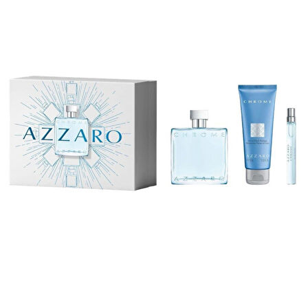 Azzaro Chrome 75 ml Shampoo+EDT 100 ml+EDT 10 ml Erkek Parfüm Seti