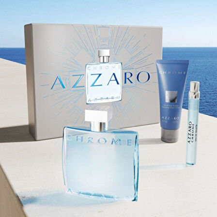 Azzaro Chrome 75 ml Shampoo+EDT 100 ml+EDT 10 ml Erkek Parfüm Seti