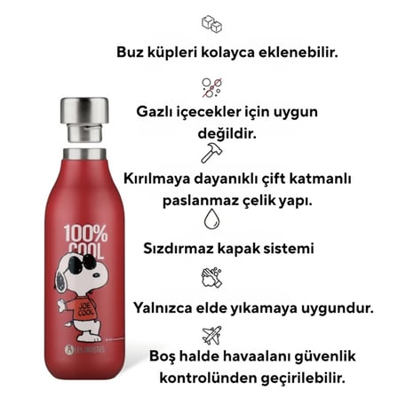 Les Artistes Paris Isı Yalıtımlı Çelik Termos 500ml Cool Snoopy