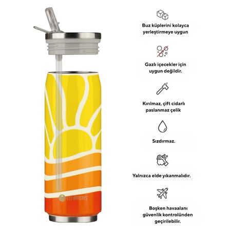Les Artistes Paris İsı Yalıtımlı Kutu Çelik Termos 500Ml Sun Festival