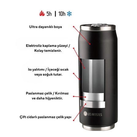 Les Artistes Paris Isı Yalıtımlı Kutu Çelik Termos 280ml Surfing Snoopy