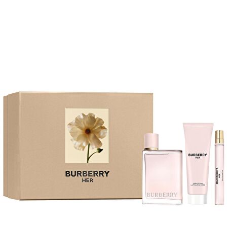 Burberry Her Edp 100 Ml + Body Lotion 75 Ml + Purse Spray 10 Ml