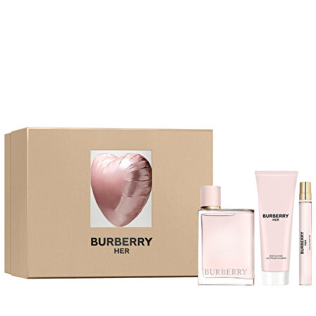 Burberry Her Edp 100 Ml + Body Lotion 75 Ml + Edp 10 Ml