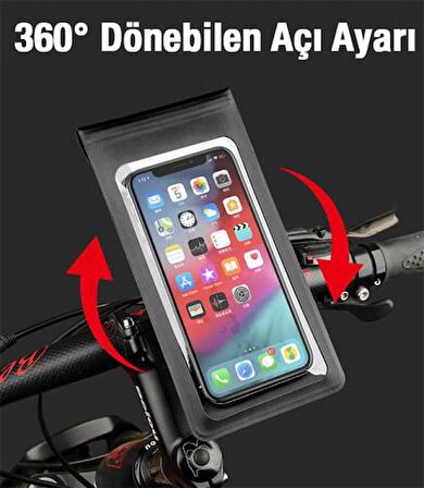 Coofbe Su Geçirmez Tpu Şeffaf Aynaya Takılan Motosiklet Telefon Tutucu Bisiklet Telefon Tutucu