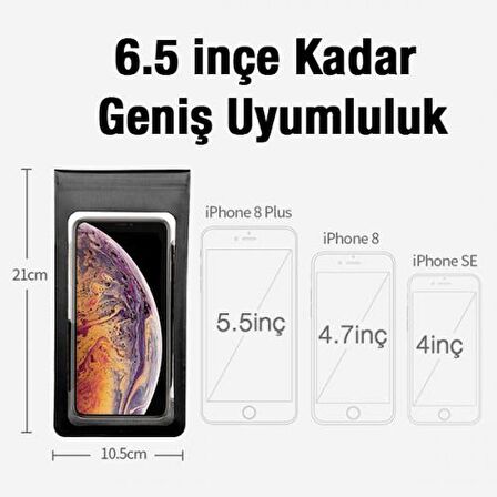 Coofbe Su Geçirmez Tpu Şeffaf Aynaya Takılan Motosiklet Telefon Tutucu Bisiklet Telefon Tutucu