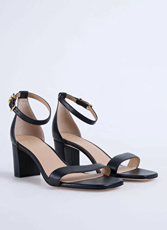 Lauren Ralph Lauren Deri Siyah Kadın Topuklu Sandalet 802927949001