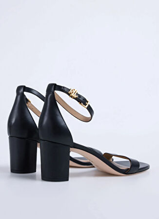 Lauren Ralph Lauren Deri Siyah Kadın Topuklu Sandalet 802927949001
