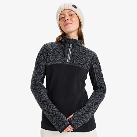 Roxy Sayna Half Zipped Kadın Siyah Polar Üst