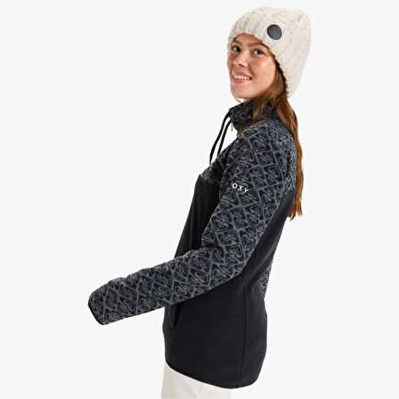 Roxy Sayna Half Zipped Kadın Siyah Polar Üst