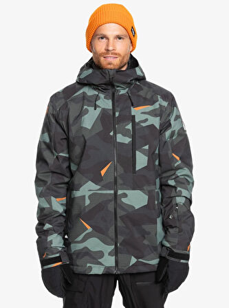 Quiksilver Mission Printed JK Snowboard Ceketi EQYTJ03479-GLW8 Puzzle Camo Sea Spray