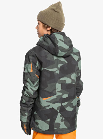 Quiksilver Mission Printed Youth JK Çocuk Snowboard Ceketi EQBTJ03199-GLW8 Puzzle Camo Sea Spray