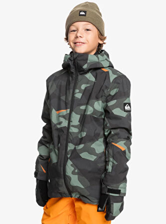 Quiksilver Mission Printed Youth JK Çocuk Snowboard Ceketi EQBTJ03199-GLW8 Puzzle Camo Sea Spray