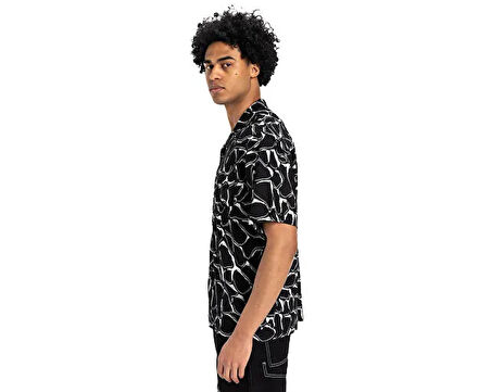 Quiksilver Mercury Chrome Ss Shirt Erkek Günlük Gömlek EQYWT04626-BLMC Siyah