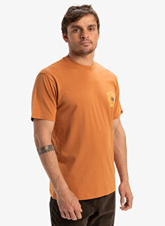 EQYZT08036 EVO ROADS END SS Kahve Bisiklet Yaka Oversized Baskılı Erkek T-Shirt