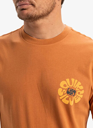 EQYZT08036 EVO ROADS END SS Kahve Bisiklet Yaka Oversized Baskılı Erkek T-Shirt