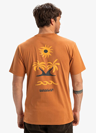 EQYZT08036 EVO ROADS END SS Kahve Bisiklet Yaka Oversized Baskılı Erkek T-Shirt