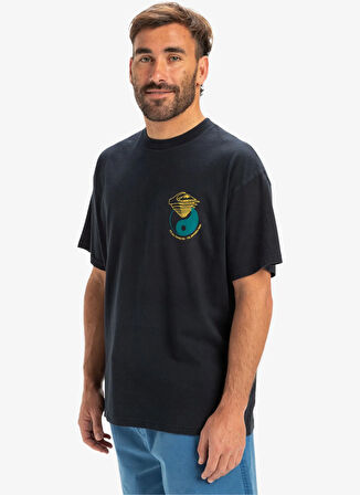 EQYZT08033 HW HYPNOTIC WAVE SS Siyah Bisiklet Yaka Oversized Baskılı Erkek T-Shirt