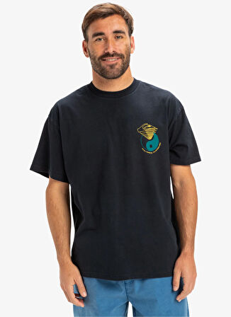 EQYZT08033 HW HYPNOTIC WAVE SS Siyah Bisiklet Yaka Oversized Baskılı Erkek T-Shirt