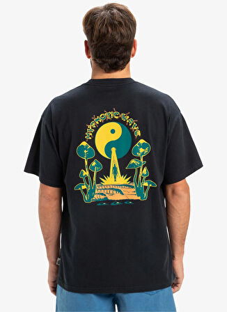 EQYZT08033 HW HYPNOTIC WAVE SS Siyah Bisiklet Yaka Oversized Baskılı Erkek T-Shirt