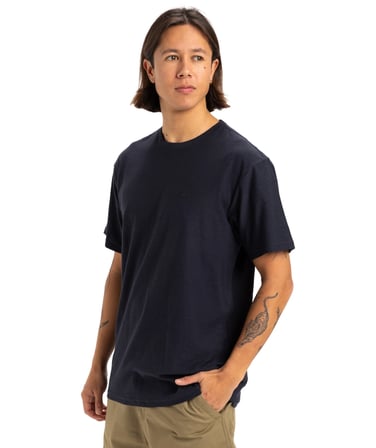 Quiksilver Slub Roundneck Erkek Lacivert Kısa Kollu Tişört EQYKT04377 Lacivert