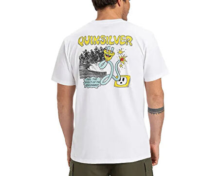 Quiksilver Ev Disconnect Effects Ss Erkek Günlük Tişört EQYZT08049-908 Beyaz