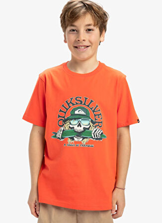 Quiksilver Desenli Turuncu Erkek Çocuk T-Shirt EQBZT04850-EV SKULL FEAST SS YTH