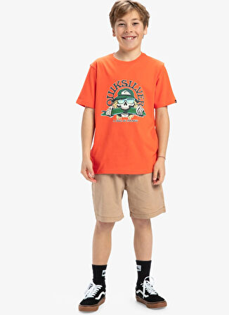 Quiksilver Desenli Turuncu Erkek Çocuk T-Shirt EQBZT04850-EV SKULL FEAST SS YTH