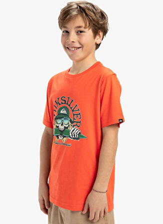 Quiksilver Desenli Turuncu Erkek Çocuk T-Shirt EQBZT04850-EV SKULL FEAST SS YTH