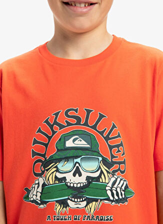 Quiksilver Desenli Turuncu Erkek Çocuk T-Shirt EQBZT04850-EV SKULL FEAST SS YTH