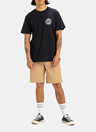 EQYZT08054 CIRCLE BACK SS Siyah Bisiklet Yaka Normal Kalıp Erkek T-Shirt