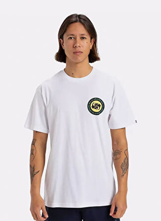EQYZT08054 CIRCLE BACK SS Beyaz Bisiklet Yaka Normal Kalıp Erkek T-Shirt