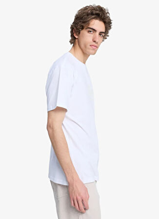 EQYZT08056 SKULL LINES SS Beyaz Bisiklet Yaka Normal Kalıp Baskılı Erkek T-Shirt