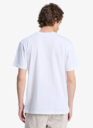 EQYZT08056 SKULL LINES SS Beyaz Bisiklet Yaka Normal Kalıp Baskılı Erkek T-Shirt