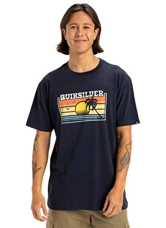 EQYZT08065 SUN FADED SS Lacivert Bisiklet Yaka Normal Kalıp Baskılı Erkek T-Shirt