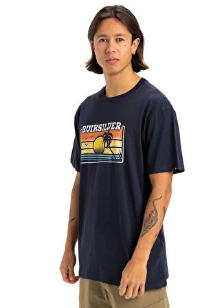 EQYZT08065 SUN FADED SS Lacivert Bisiklet Yaka Normal Kalıp Baskılı Erkek T-Shirt