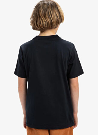 Quiksilver Düz Siyah Erkek Çocuk T-Shirt EQBZT04836-EVO THREE SEAS SS YTH