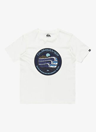 Quiksilver Düz Beyaz Erkek Çocuk T-Shirt EQBZT04836-EVO THREE SEAS SS YTH