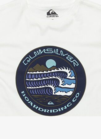Quiksilver Düz Beyaz Erkek Çocuk T-Shirt EQBZT04836-EVO THREE SEAS SS YTH