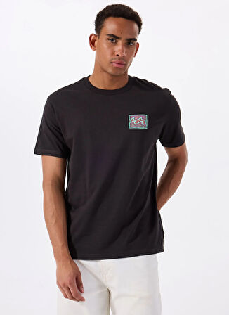 Billabong CRAYON WAVE SS EBYZT00292 Siyah Bisiklet Yaka Regular Fit Düz T-Shirt