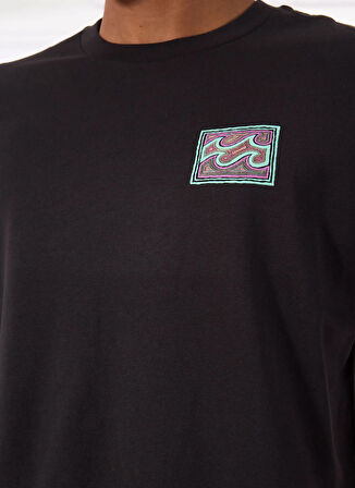 Billabong CRAYON WAVE SS EBYZT00292 Siyah Bisiklet Yaka Regular Fit Düz T-Shirt