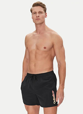 EQYJV04141 SPL FINELINE VOLLEY 15 Siyah Normal Bel Standart Kalıp Erkek Şort Mayo