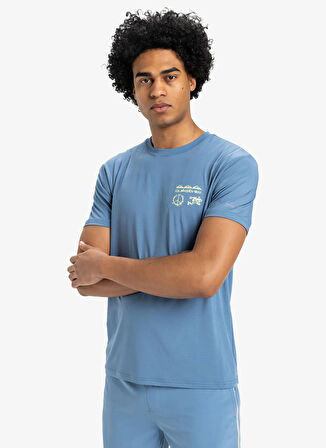EQYKT04373 LAP TIME SS TEE Mavi Bisiklet Yaka Normal Kalıp Erkek T-Shirt