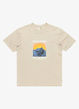 EQYZT08004 FEEL THE OUTSIDE SS TEE Gri Bisiklet Yaka Normal Kalıp Baskılı Erkek T-Shirt