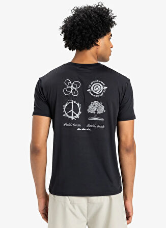 EQYKT04373 LAP TIME SS TEE Siyah Bisiklet Yaka Normal Kalıp Erkek T-Shirt