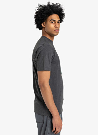 EQYZT08004 FEEL THE OUTSIDE SS TEE Antrasit Bisiklet Yaka Normal Kalıp Baskılı Erkek T-Shirt