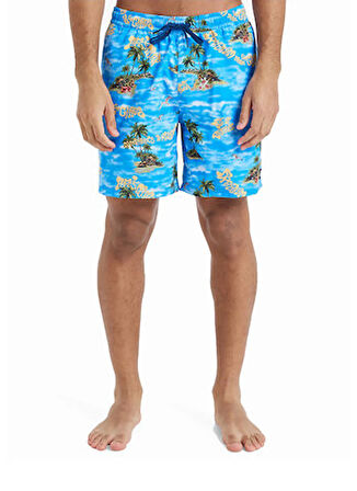 EQYJV04100 EVERYDAY STRAIGHT VOLLEY Mavi Normal Bel Standart Kalıp Erkek Şort Mayo